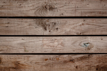 Texture weathered  brown wooden planks background close up