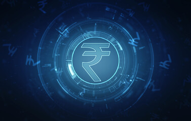 Rupee currency . 2D rendering illustration

