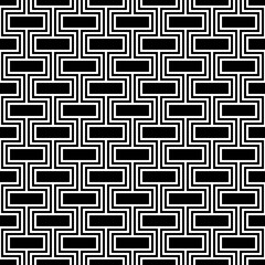 Vector geometric seamless pattern. Monochrome geometric repeating pattern with rectangles.