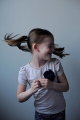 Portrait of adorable young girl having fun