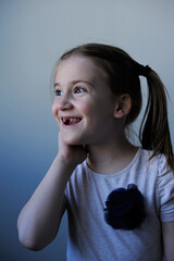 Funny portrait of adorable young girl