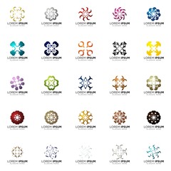 set a full color modern abstract logo designs