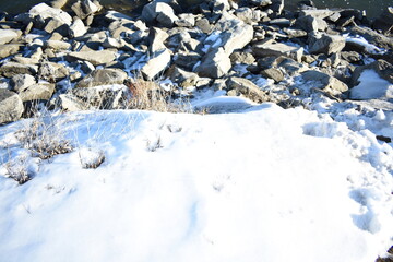 Fototapeta na wymiar Rough Snowy Terain