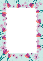 Rectangular flower frame. You can use it as a greeting card or to create your own design.