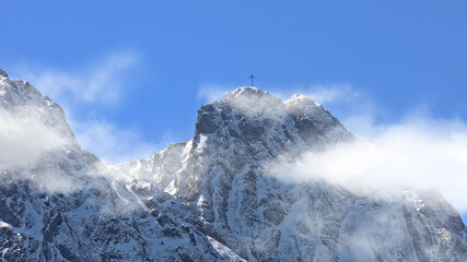 view of the Polish peak of Giewont in the Tatra Mountains