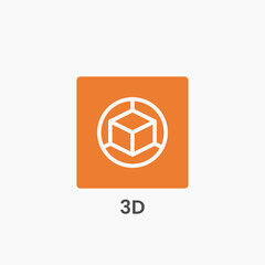 3D Object Icon Design Vector Template