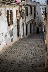 narrow street in the town Casaba of Algeria