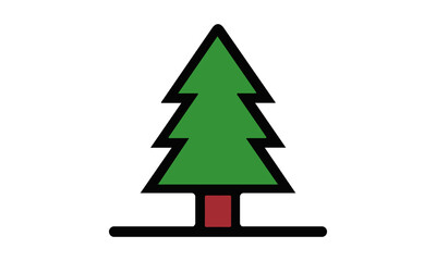Amazing Pine Tree Vector Illustration Vector Image Isolated