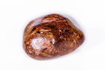 Macro mineral stone Bronze on white background