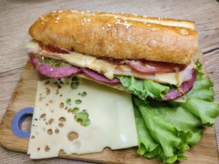 big homemade sandwich