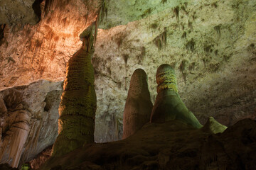 Carlsbad Caverns New Mexico. The main chamber of the Cavern Known as the Big Room