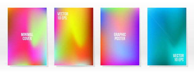 Minimal Poster. Pastel Soft. Rainbow Gradient Set