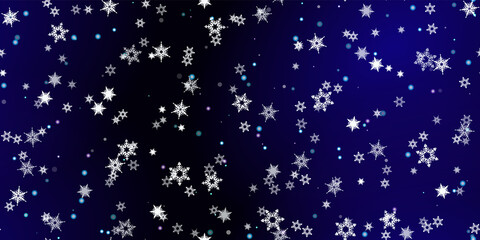 Falling Snowflakes seamless pattern flying snow