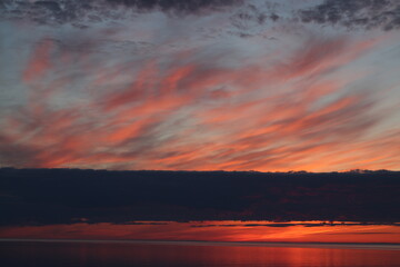 sunset over the lake