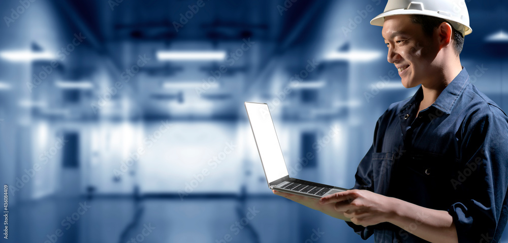 Aufkleber smart engineer smart factory machine iot internet of thing digital technology futuristic, industry 4