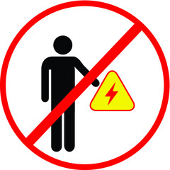 Vector danger sign. High voltage