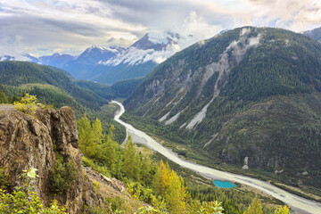 Fototapeta na wymiar Beautiful view from Hyder-Salmon Glacier Road in British Columbia near Hyder, Alaska