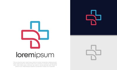 Obraz premium Abstract logotype for medical pharmacy. Logo design template. Medical health. Community logo design.