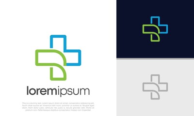 Abstract logotype for medical pharmacy. Logo design template. Medical health. Community logo design.