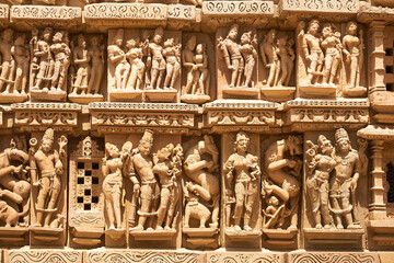 Erotic depictions, deity figures and busty 'Beautiful Girls' - all the figures at the Kandariya...