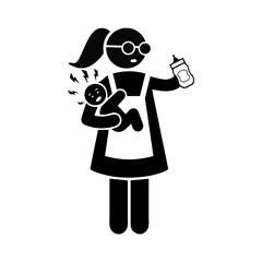 Mother with baby vector icon illustration