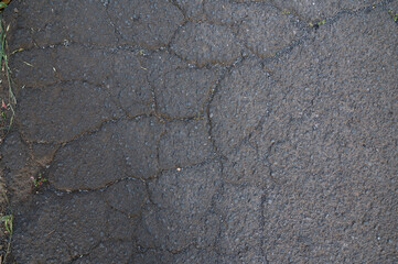 Cracked pavement