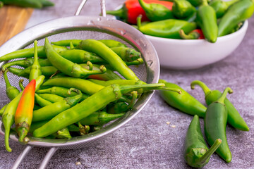 Ingretients for marinated hot peppers and jalapeno peppers