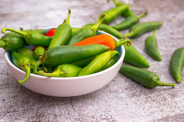 Ingretients for marinated hot peppers and jalapeno peppers