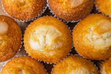 Close-up of some homemade muffins.