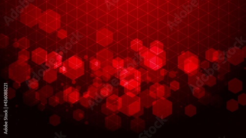 赤色の幾何学六角形抽象デジタル背景 Abstract Wall Mural Abstra Rrice