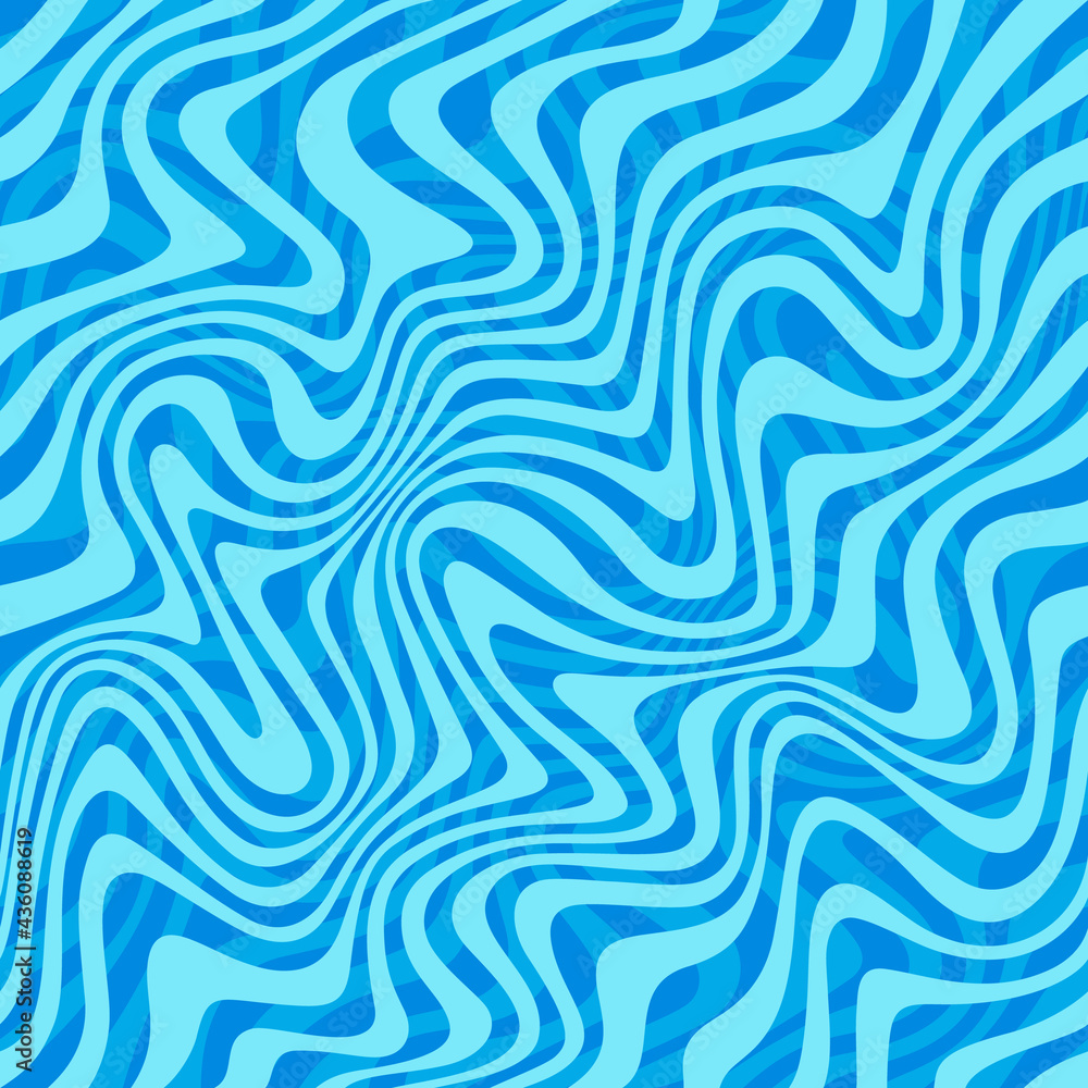 Poster Abstract Ripple Seamless Pattern with Flow of Water Waves. Vector Blue Background. Illustration of Ocean, Aquarium, Sea, River, Lake or Swimming Pool Clear Water