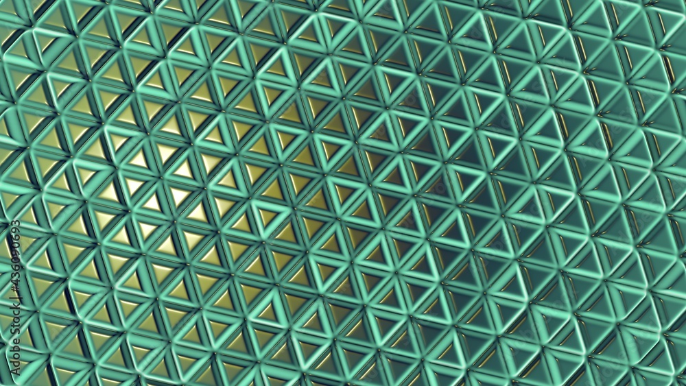 Aufkleber desktop wallpaper in the form of dull green gdyntsev volumetric triangles. background or splash scre