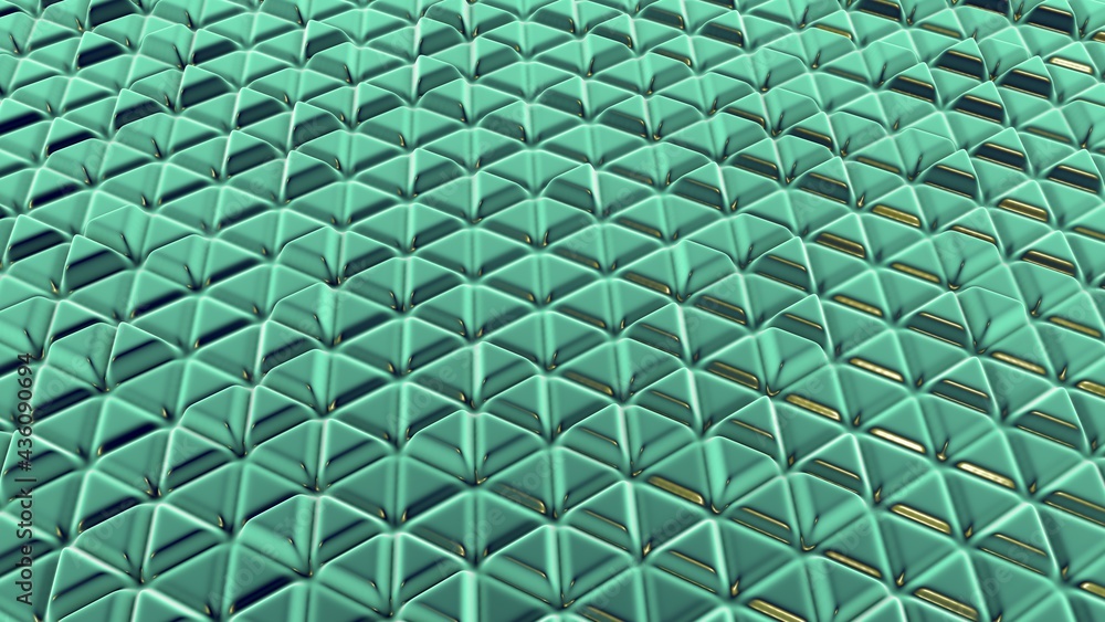 Aufkleber desktop wallpaper in the form of dull green gdyntsev volumetric triangles. background or splash scre