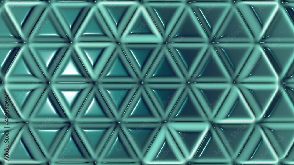 Poster desktop wallpaper in the form of dull green gdyntsev volumetric triangles. background or splash scre