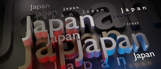 Abstract Japan 3D TEXT Rendered Poster (3D Artwork)