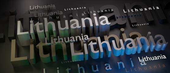 Abstract Lithuania 3D TEXT Rendered Poster (3D Artwork)