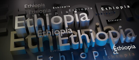 Abstract Ethiopia 3D TEXT Rendered Poster (3D Artwork)