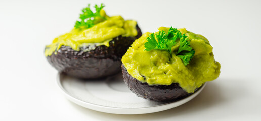 Smashed avocado,  smother avocado with lemon juice served on the for brunch
