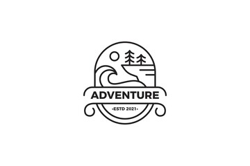Adventure Landscape Monoline Logo Template