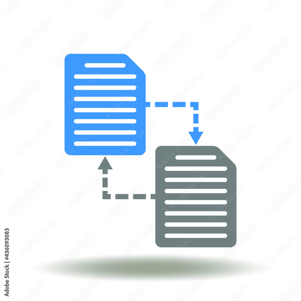Poster file document with arrows exchange vector illustration. transfer and exchange data symbol. edi elect