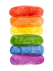 LGBT pride month - watercolor clipart. LGBT art, rainbow clipart for pride stickers, posters, cards. - obrazy, fototapety, plakaty