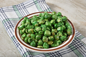 Bowl of fried peas