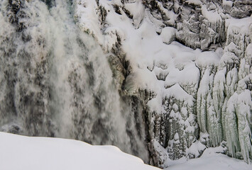Gullfoss Waterfall in Winter, Iceland