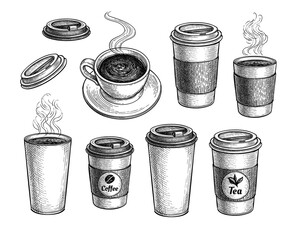 Coffee and tea big set.