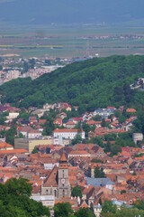 Fototapeta na wymiar Black Church and the panorama of Brasov, Transylvania, Romania 