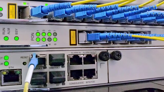 Devices and patch cord cables in telecommunication system of gigabit passive optical network
