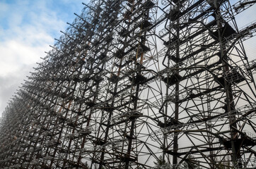 Former military huge duga radar complex near Pripyat in the Chernobyl exclusion zone. Ukraine 