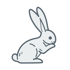 Cartoon hare, cute character for children. Vector illustration in cartoon style for abc book, poster, postcard. Animal alphabet - letter H.