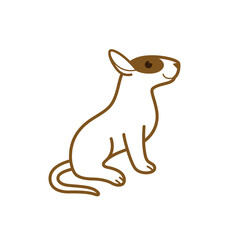 Bull terrier. Cute dog character. Vector illustration in cartoon style for poster, postcard.