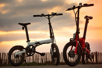 bike on the beach , sunset 